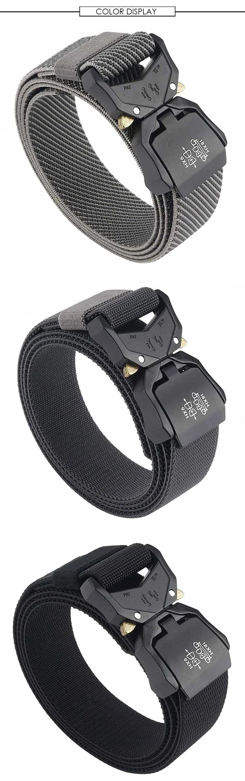 140cm Elastic Belt For Men Aluminum Alloy Quick Release Buckle Strong Nylon Tactical Belt Male Military Accessories