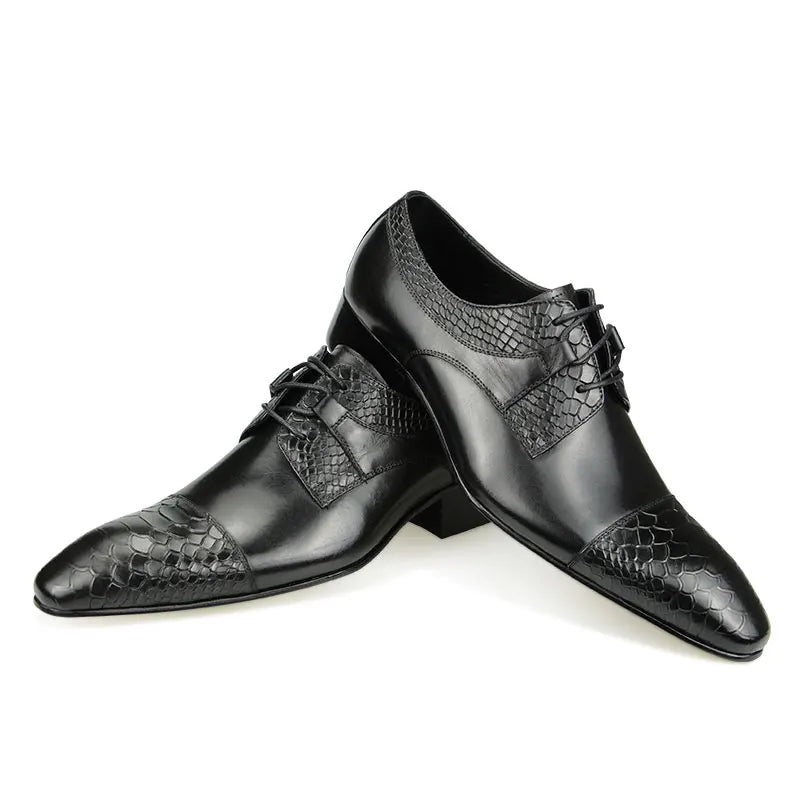 Wedding Red Shoes For Men Lace Up Fashion Derby Shoes Formal Business Office Genuine Leather Pointed Toe Dress Man Shoe