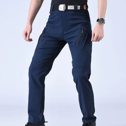 Men Elastic Sharkskin Spring Autumn City Cargo Pants Hiking Camping Climbing Casual Tactical Military Combat Trousers Quick Dry