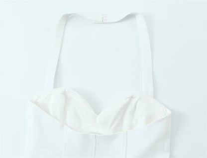 Women's Top 2026 Summer New Style Solid Color Polka Dot Decor Halter Neck Sexy Top Vacation Style Fashionable and Unique