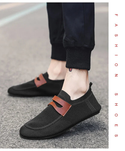 Men's Non Slip Loafers Thin Bottom Breathable Casual Slip on Lightweight Fashion Loafer Comfortable Driving Office Shoes