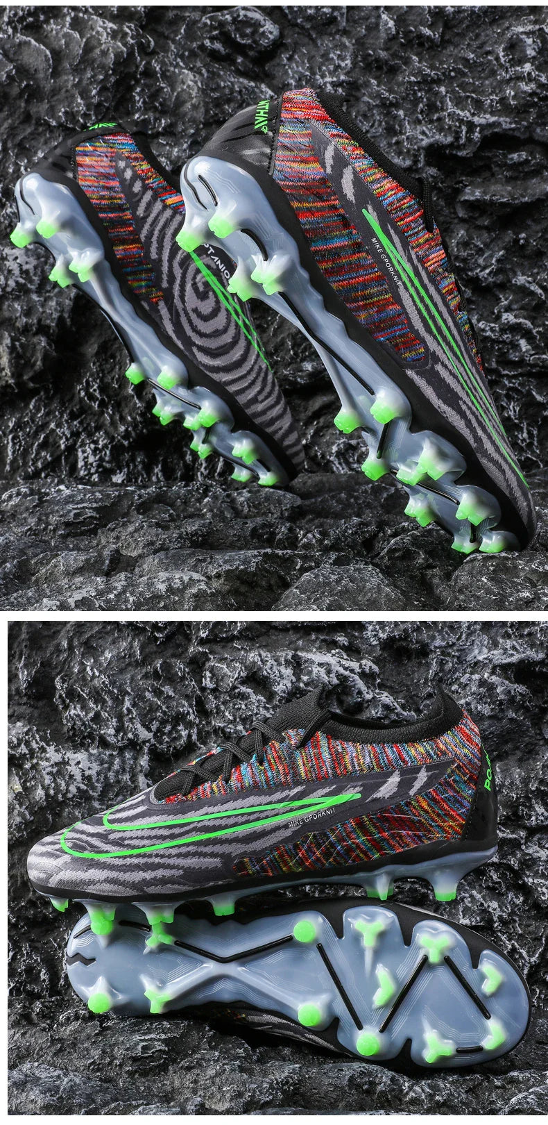Men Training Football Boots Non-Slip Soccer Shoes Outdoor Cleats Futsal Breathable Sneakers Unisex Comfortable FG/TF Ultralight