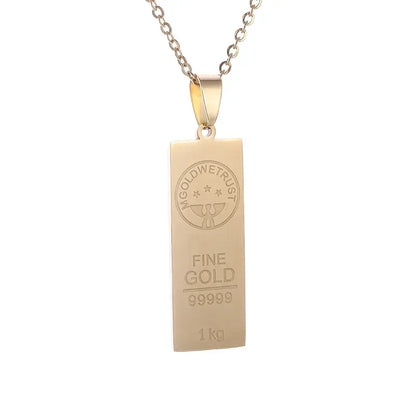 Stainless Steel 100 Dollar Bill Pendant Necklace for Men Women Fashion Lucky Wealth Jewelry Exquisite Gift