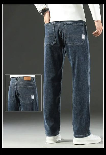 2025 Novo Estilo Y2 Primavera e Outono Jeans Folgados Masculinos Calças Retas Largas Casuais de Negócios Marca Roupas Masculinas