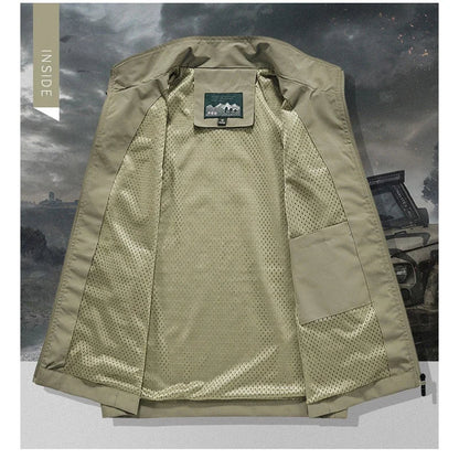 2025 New Fashion Men's Vest Windproof Solid Sleeveless Jacket Motorcycle Ourdoor Waterproof Biker Vest for Men Clothing