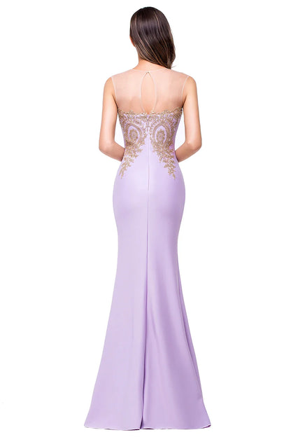 2024 Hot Sale Gold Appqulies Sweetheart Illusion Wedding Guest Gown Elegant Bridesmaid Dresses Maxi Floor Length Mermaid Gowns
