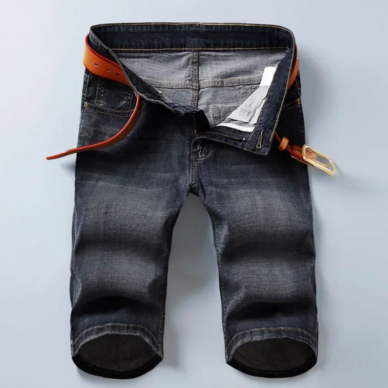 Denim Shorts Men's Summer Thin Straight Classic Designer Business Short Jeans Brand Clothing Stretch Korean Casual Male Shorts