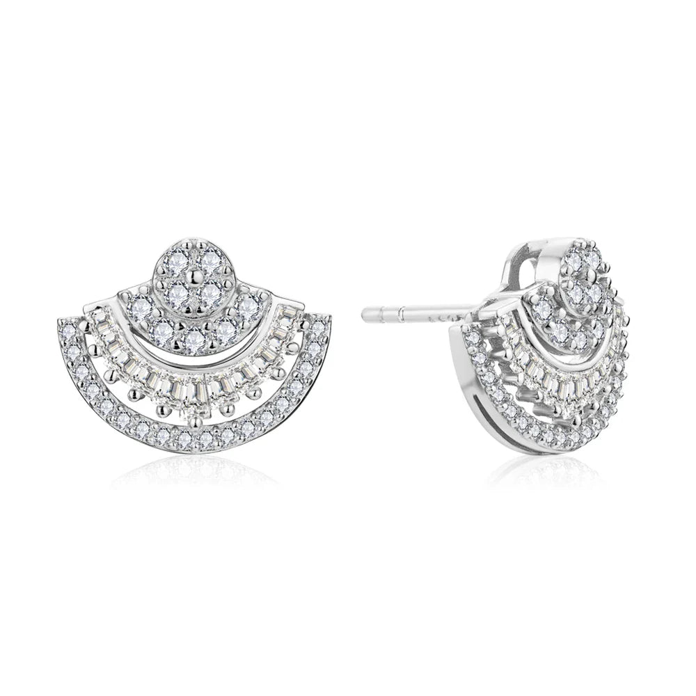 Luxury D VVS1 Color Moissanite Sector Earrings For Women Top Quality 100% 925 Sterling Silver Engagement Wedding Gift