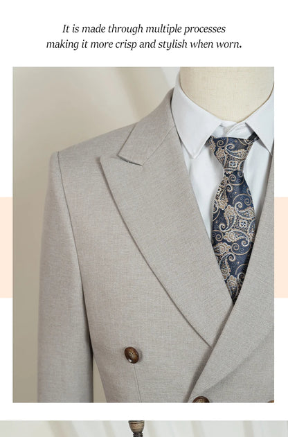 Turkish style Elegant Man Suit khaki 2 Pcs Set Modern Wedding Party Suits for Men Stylish Business office suit