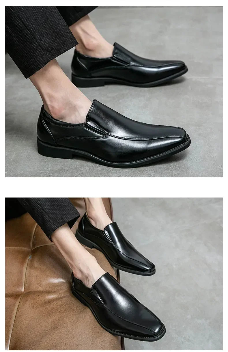 Casual Business Leather Shoes Men Loafers Formal Wedding Shoes Leisure Party Office Flats Men's Social Dress Moccasins