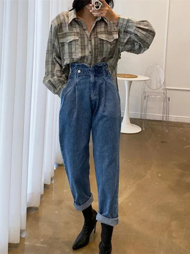 Women's Jeans High Waist Denim Wide Leg Pants