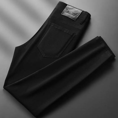 American Brand Men's Autumn Winter Straight-leg Slim Jeans High-quality Light Luxury Casual Versatile Fashion Korean Style Jeans
