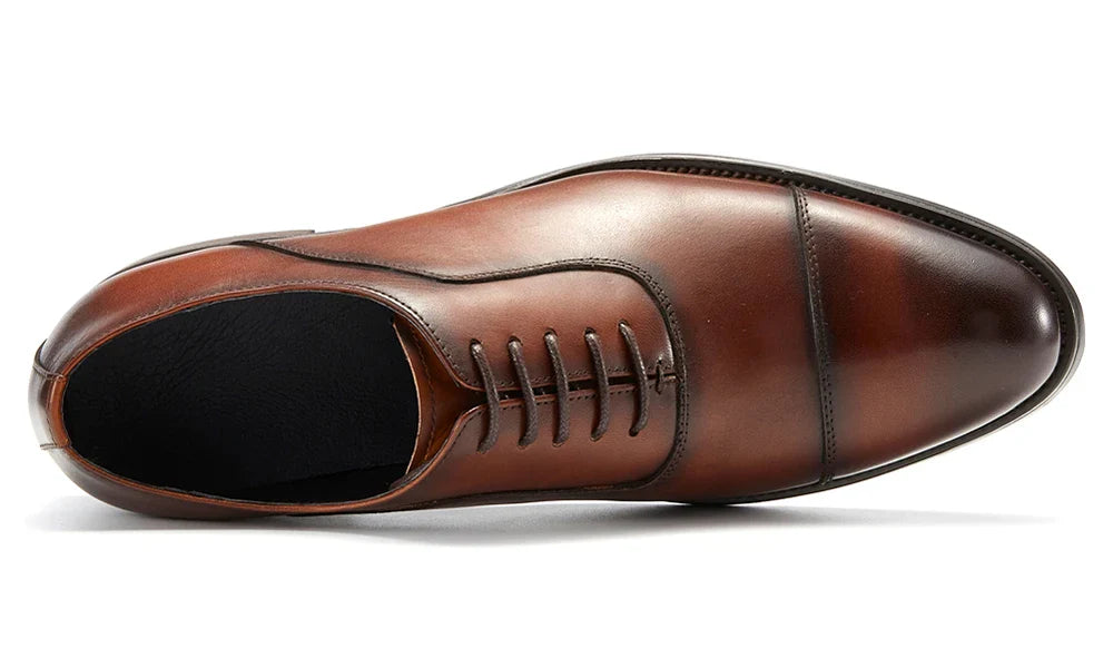 Italian Men's Genuine Leather Oxford Shoes Classic Breathable Gentleman Top Layer Cowhide Business Dress Shoes