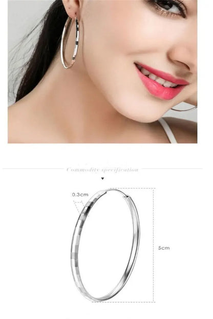 925 Sterling Silver Hoop Earrings For Women 18K Gold Plated Jewelry Dazzling Women's Hoops Earrings Christmas Gifts