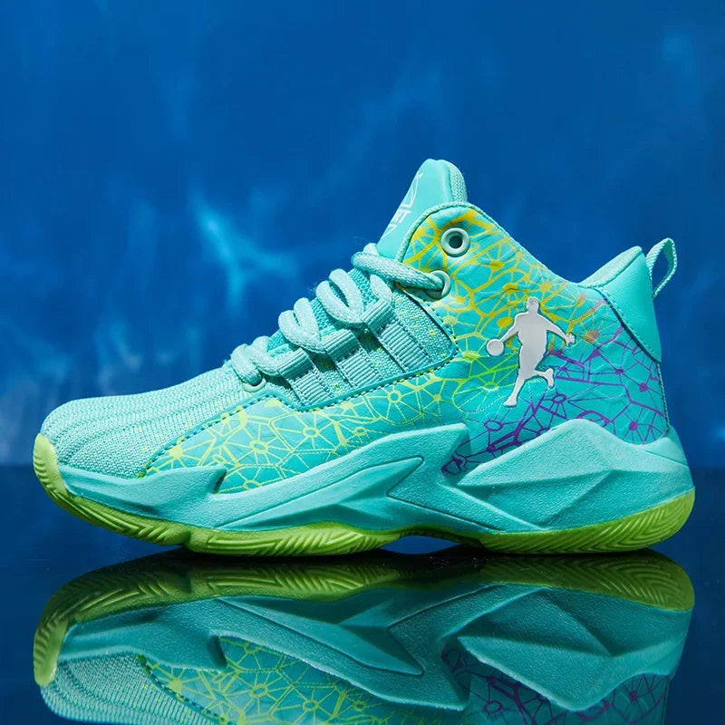 Boys Basketball Shoes Classic Kids Sneakers Fashion Tennis Kid Sport Shoes Outdoor Non-Slip Trainer Children School Basketball