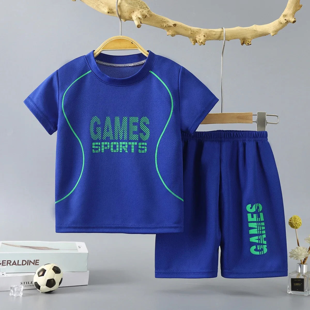 1Set Children's Quick-drying Sports Suit Boys Girls Running Tee Kid Casual Short Sleeves And Shorts Breathable Basketball Sets