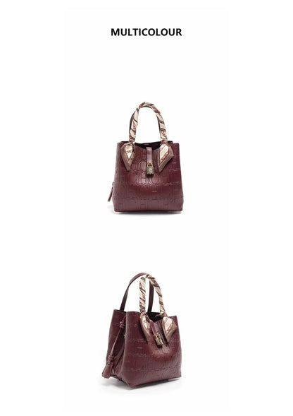 Large Capacity Handbag Luxury Brand Temperament Letter Print with Lock Design 2025 Trendy Women's Crossbody Bag