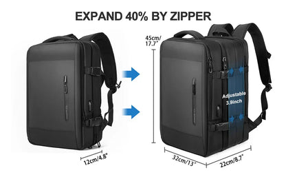 Men Backpack Business Travel Backpack Carry on Waterproof Expandable Backpacks Large Capacity Weekend Traveler Laptop Bag