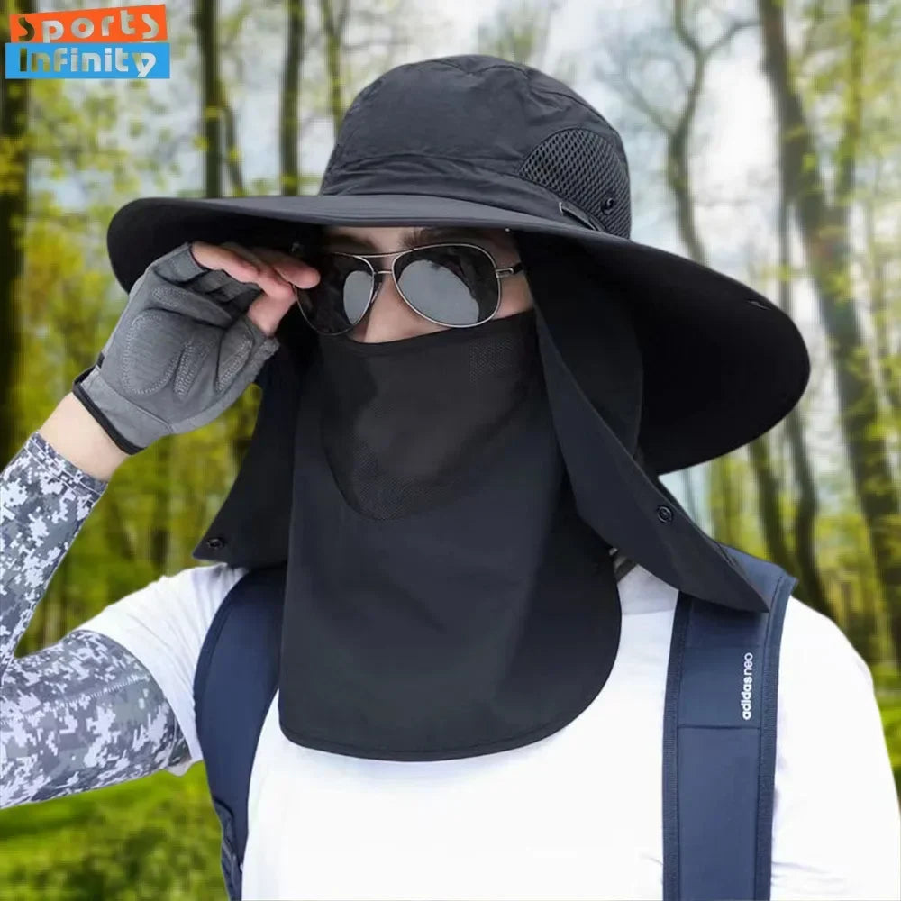 Men Sunshade Hat Big Eave Sunscreen Caps Outdoor Sports Sun Protection Hat