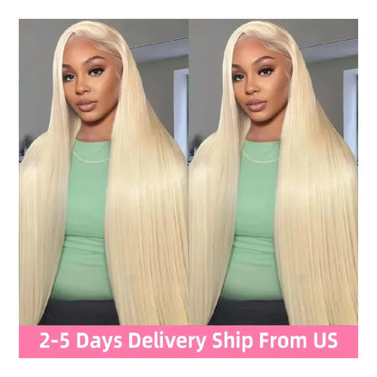 Honey Blonde 613 Straight Remy Hair Wigs 13x4 13x6 HD Transparent Lace Frontal Wigs Pre Plucked Brazilan 200% Density Human Hair
