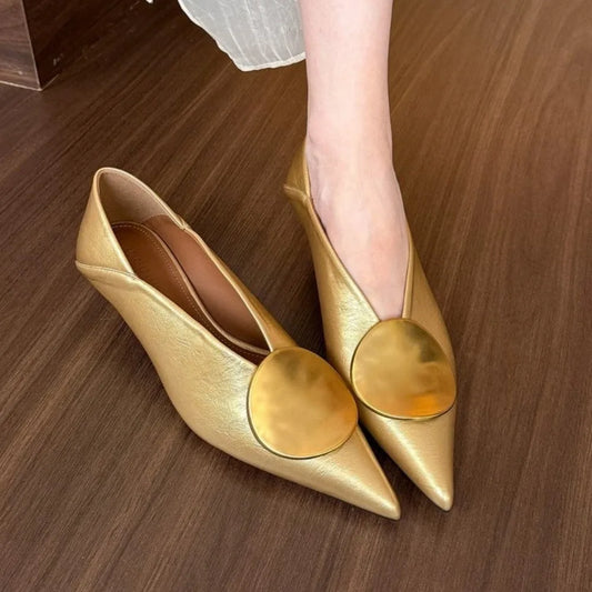 Luxury Women Heeled Shoes Pointed Toe Low Heels Designer Shoes Sexy Dress Fashion Woman Pumps 2025 Summer Elegant Zapatos Mujer
