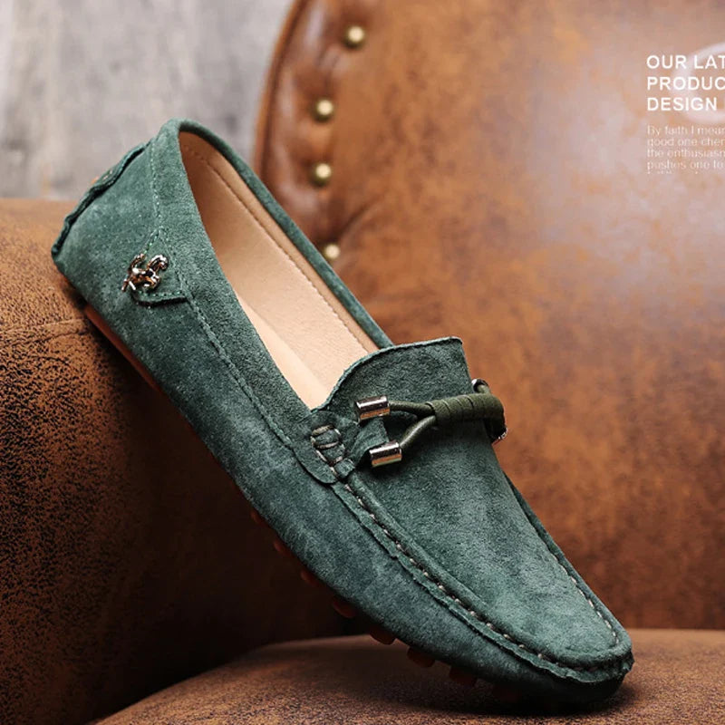 Size 48 Loafers Men Luxury Brand Moccasins Shoes Men Suede Leather Loafers Shoes Slip on Non-slip Driving Loafers for Men