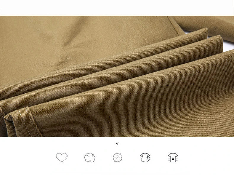 Men's Office-Ready 100% Cotton Casual Business Pants Autumn Thickened Summer Thin Solid Color Quick-Drying Work Trousers GOZBKF