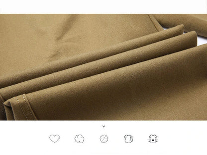 Men's Office-Ready 100% Cotton Casual Business Pants Autumn Thickened Summer Thin Solid Color Quick-Drying Work Trousers GOZBKF
