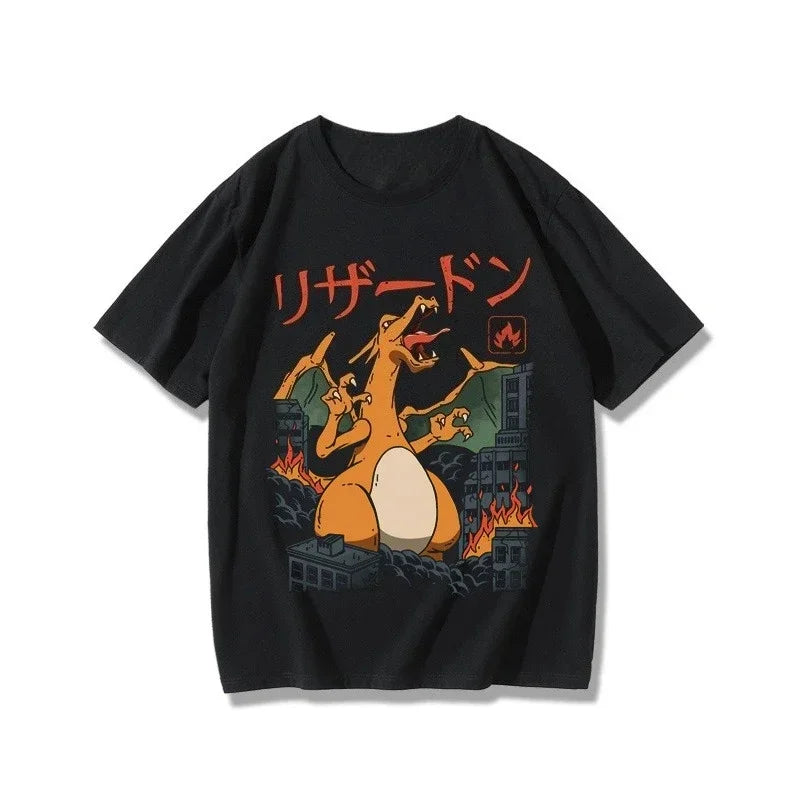 T-Shirt Squirtle Frog Seed Gengar Fire-breathing Beast Anime Peripheral Short Sleeve