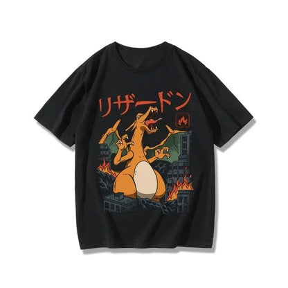 T-Shirt Squirtle Frog Seed Gengar Fire-breathing Beast Anime Peripheral Short Sleeve