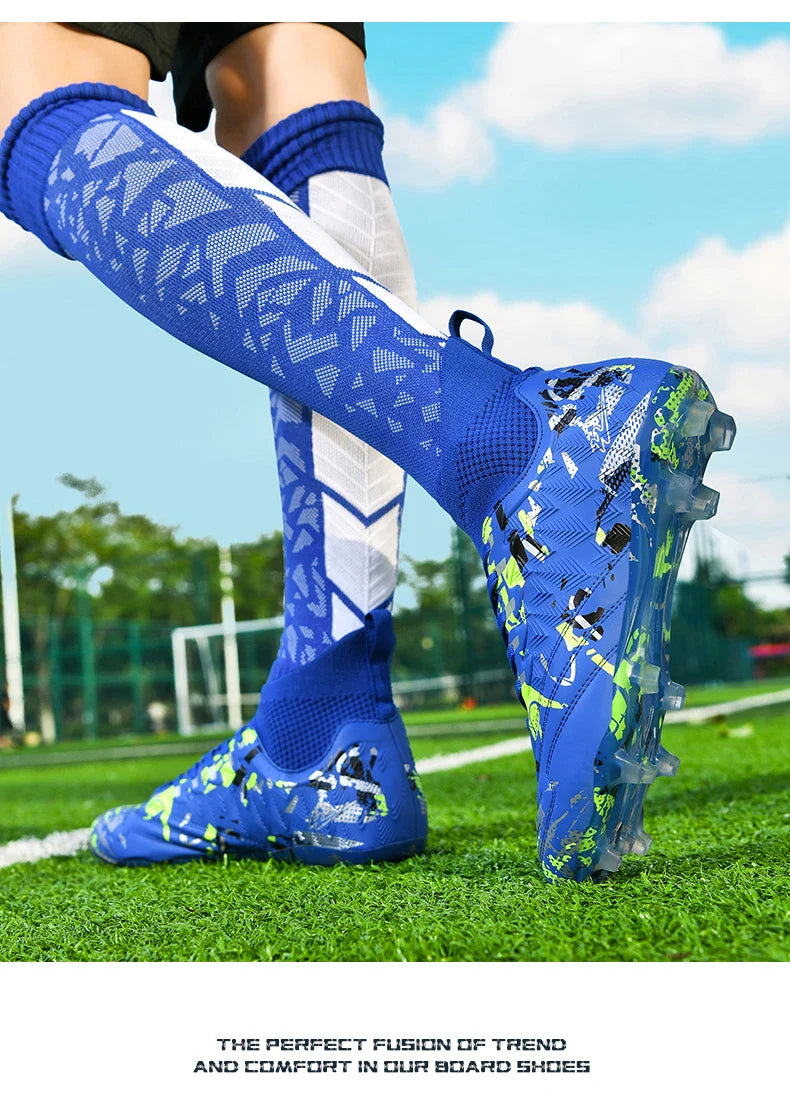 Double Star 2026 New High-Top Soccer Shoes, AG Long Studs, for Teens, Primary School Students, Adults & Kids, Professional Match