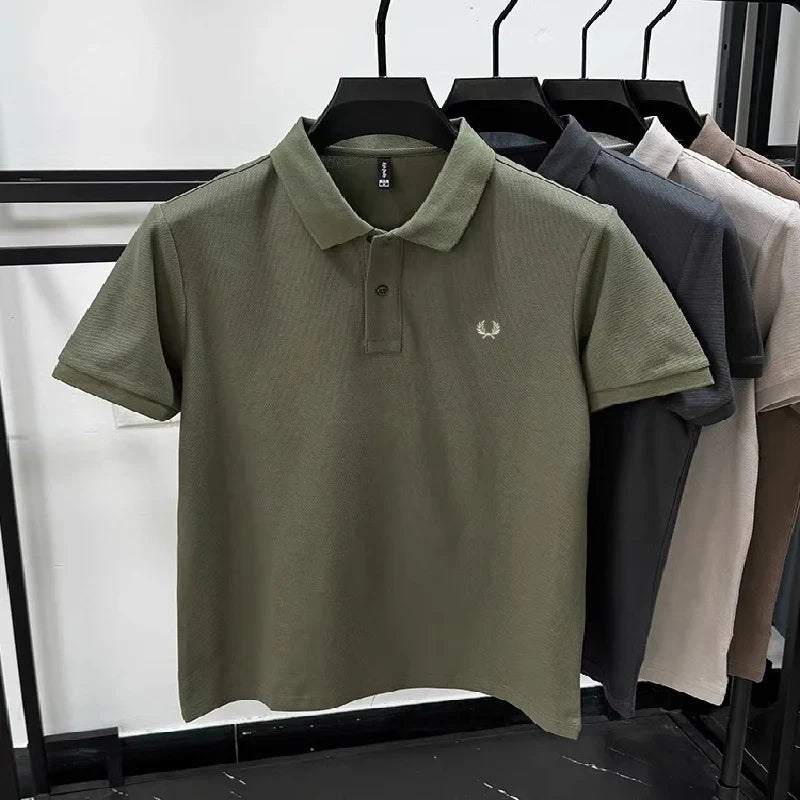 High quality men's heavyweight summer new cotton classic brand embroidered comfortable polo shirt breathable trendy short sleeve