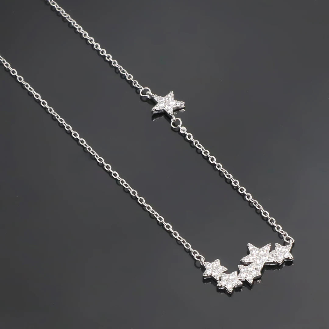 Delicate Women 24K Gold Plated Zircon Angel Wing Chain Pendant Necklace
