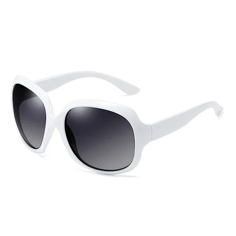 Design Elegant Polarized Oversized Round Sunglasses Women Simple Fashion Big Plastic Ladies Sun Glasses UV400