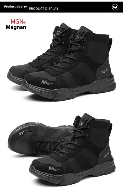 Camouflage Safety Boots Men and Women Work Indestructible Shoes Climbing Steel Toe Protective Boots Anti-puncture Safety Shoes