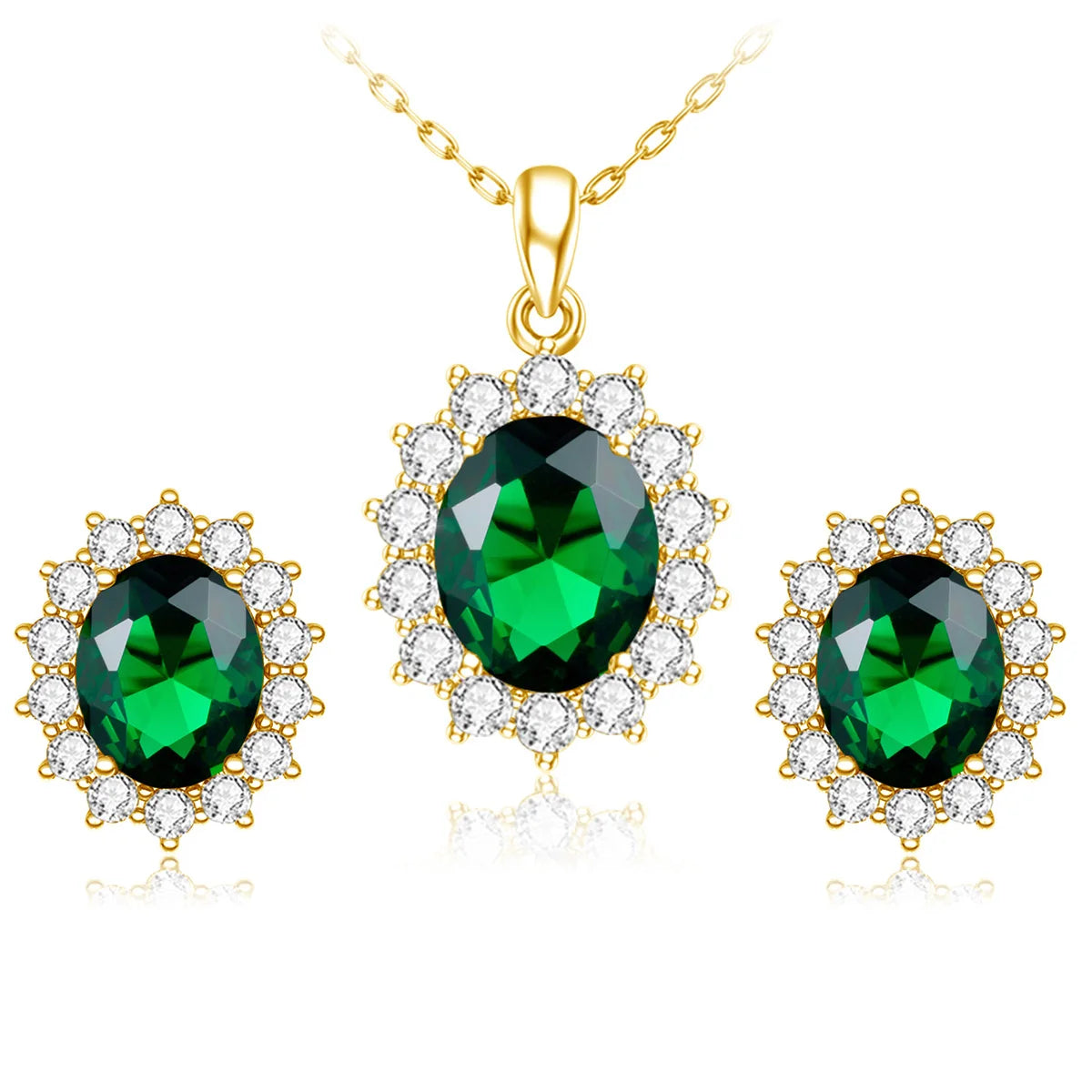Princess Diana Gold Emerald Ring Women Oval Stone 8*10mm Trending Victoria Jewelry luxury Engagement Gift High Quality