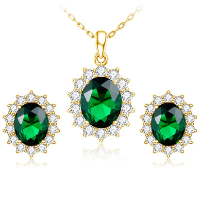 Princess Diana Gold Emerald Ring Women Oval Stone 8*10mm Trending Victoria Jewelry luxury Engagement Gift High Quality