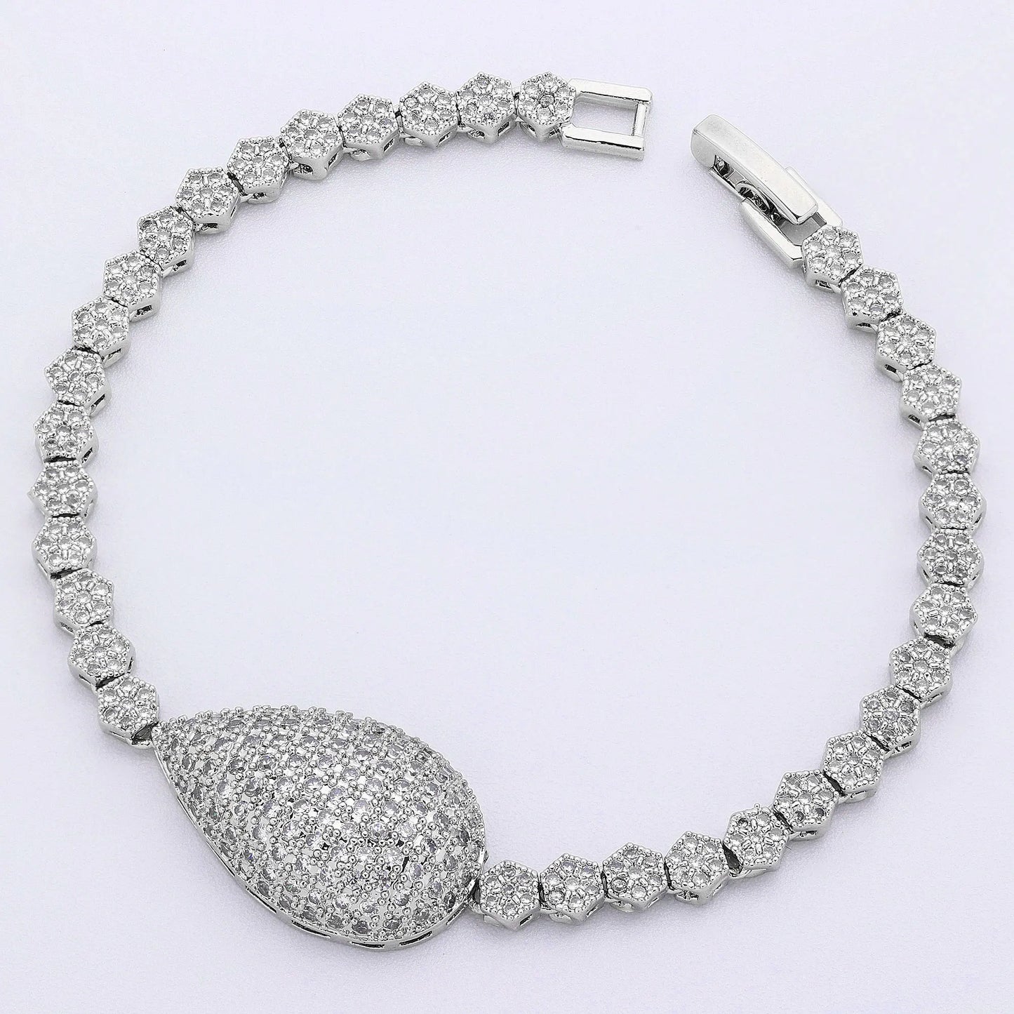 2024 New 4-piece Cubic Zirconia Women's Jewelry Necklace Earrings Bracelet Rings Bridal Wedding Jewelry Set