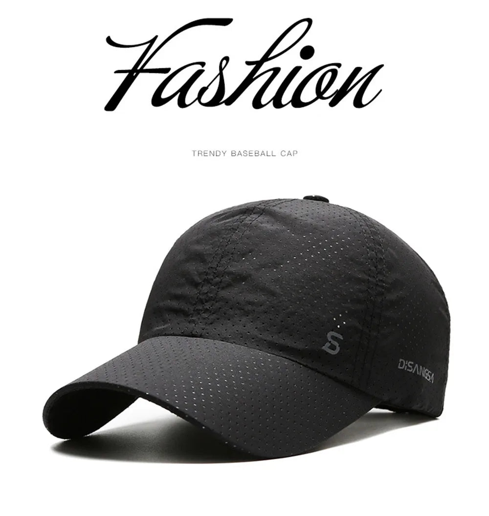 Men Women Mesh Moisture-Waging Quick Dry Baseball Cap Male Summer Female Originality Adjustable Breathable Sun Visor Fishing Hat