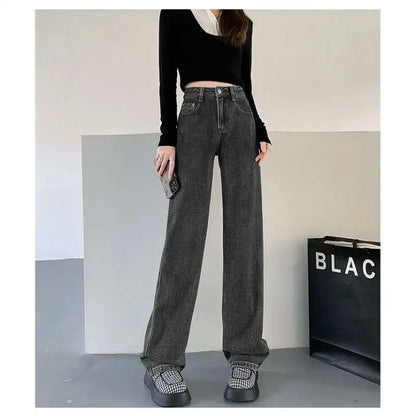 High Waist Female Fashion Denim Trousers