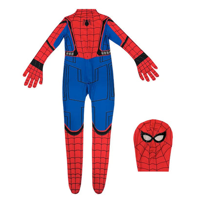 Kids Spider Boy Cosplay Costume Superhero Morales Cosplay Jumpsuit Miles Zentai Jumpsuit Halloween Carnival Party Costume Adult