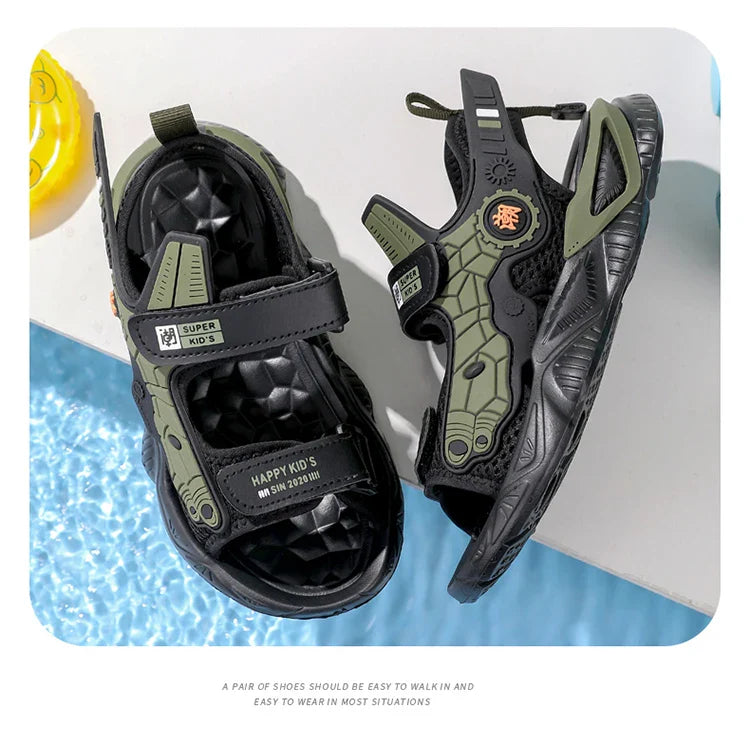 Summer Kids Outdoor Non-Slip Sandals 5-16Years Old Boys Fashion Sport Beach Shoes Breathable Children Casual Walking Sandials