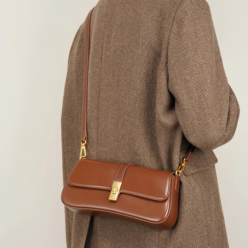 Women Genuine Leather Shoulder Bag Female Fashion Handbag Totes Small Underarm Bag Casual Daybag Mini Purse -KG1313