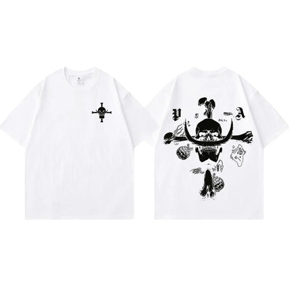 White Beard Printed Short Sleeve T-Shirt Men's and Women's 2025 Summer Fashion Casual Cotton Top