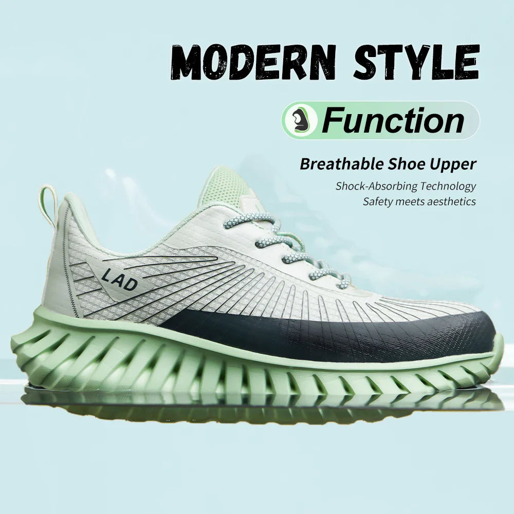 Ultra light soft soled safety shoes for men, anti smashing, comfortable and shock-absorbing work shoes