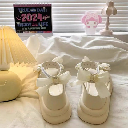 Girls Sandals Pearl Bow Princess Shoes 2026 Summer New Children's Beach Shoes Girls Soft Sole Sandals