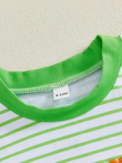 Summer St. Patrick's Day Kids Baby Boys Clothes Set Short Sleeve Letter Embroidery T-Shirt Shorts Outfits Clothes