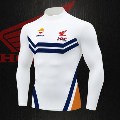 Repsol Hrc Racing Half High Neck Long Sleeve T Shirt For Men Breathable Sports And Fitness T Shirt Daily Casual Wear