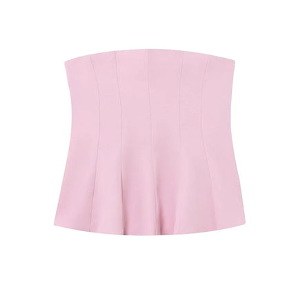 Off Shoulder Crop Top Woman Sexy Backless Corset Top Female White Pink Bustier Tops Woman 2025 Camisole Tube Tops Women