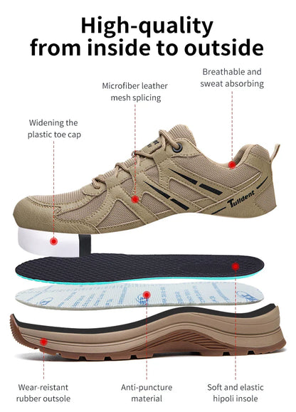 New safety shoes, anti-smashing and anti-puncture work shoes, insulated shoes, men's protective boots